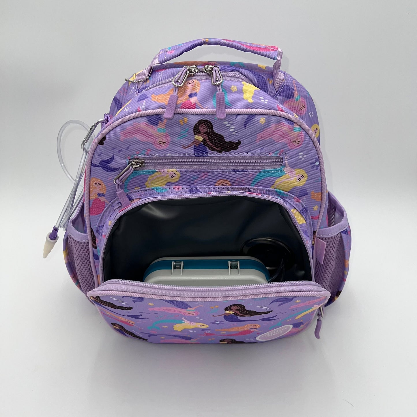 Small Feeding Tube Backpack | Lavender Mermaids | For EnteraLite Infinity Feeding Pump | 12”