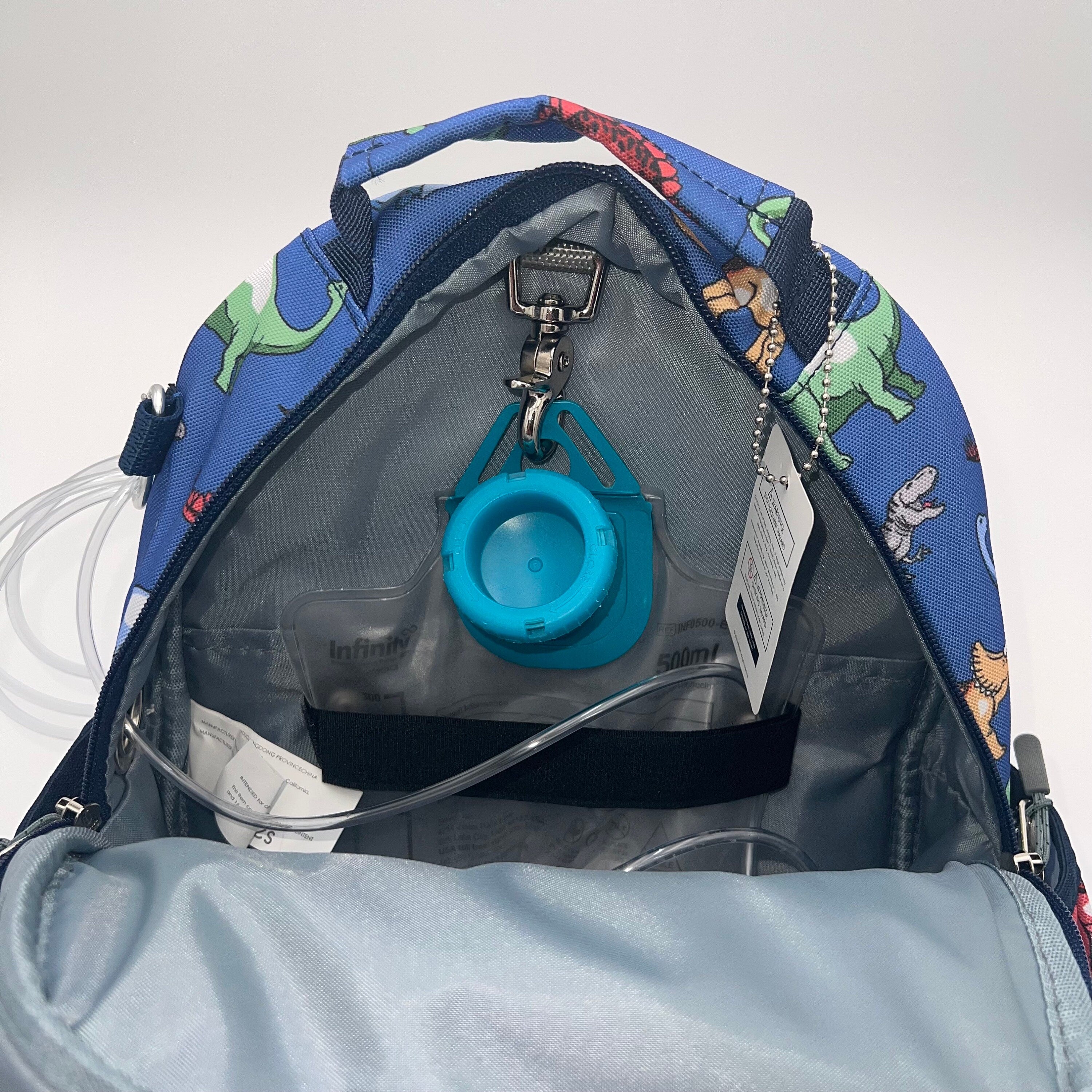 Blue dinosaur backpack online