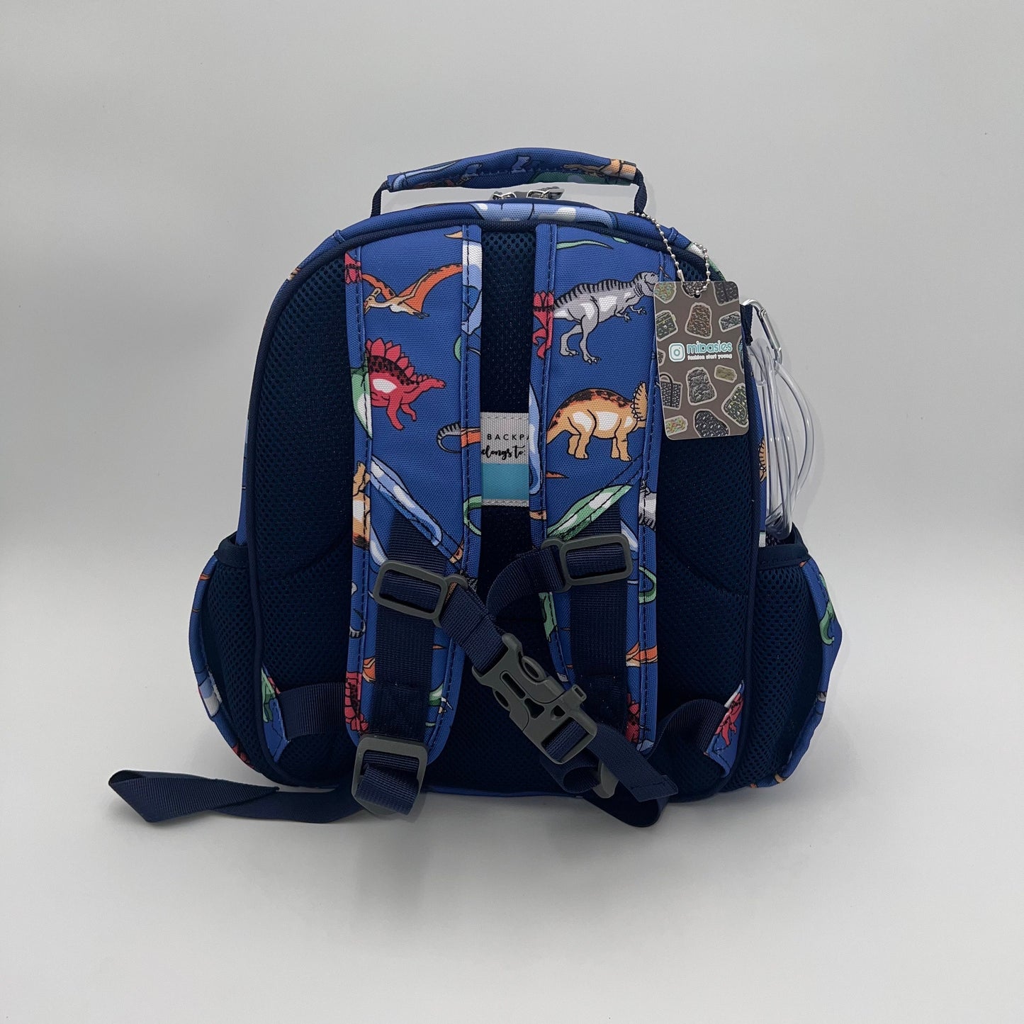 Small Feeding Tube Backpack | Navy Blue Dinosaurs | For EnteraLite Infinity Feeding Pump | 12”