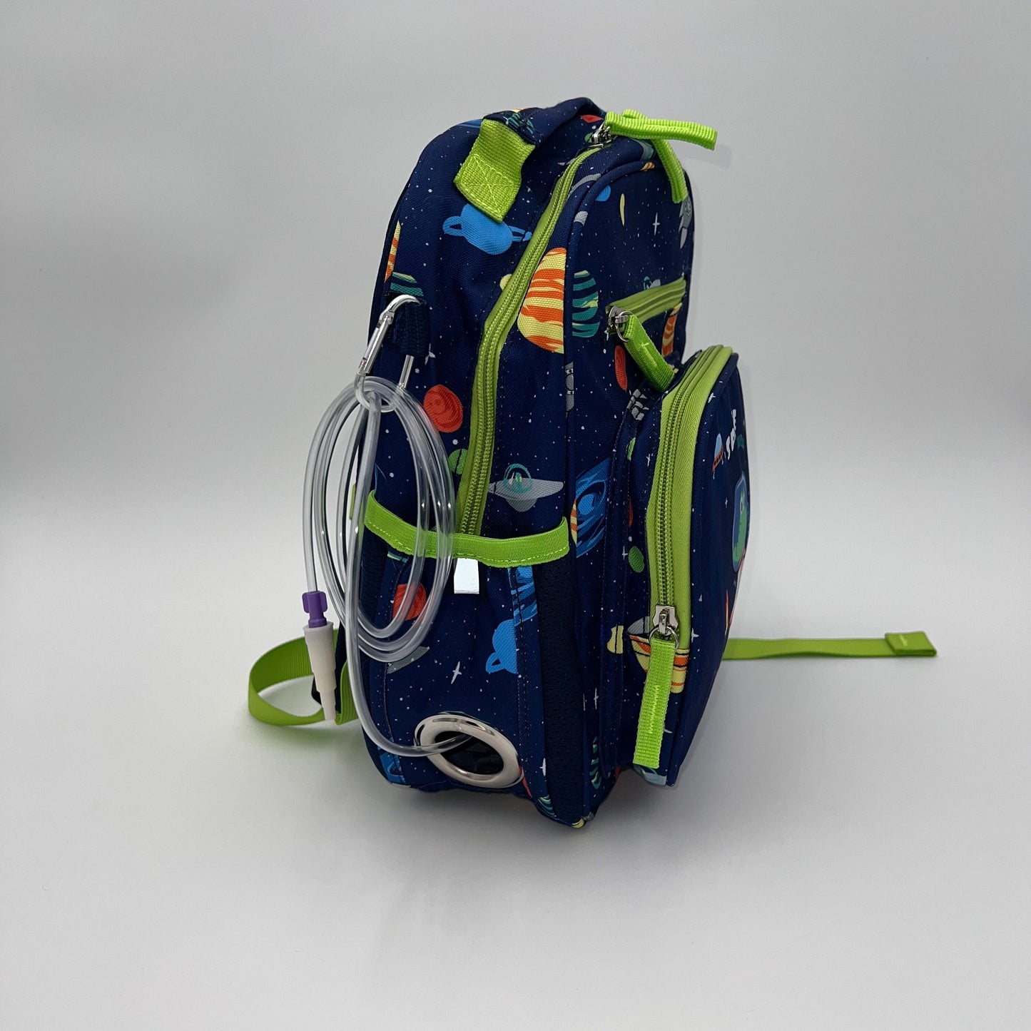 Small Feeding Tube Backpack | Blue and Green Alligator | For EnteraLite Infinity Feeding Pump | 11”