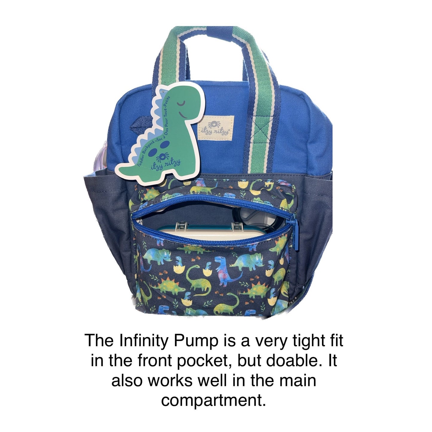 Toddler Sized Tube Feeding Backpack | 500ML | for EnteraLite Infinity Pump | XS, 10” | Raining Dinos