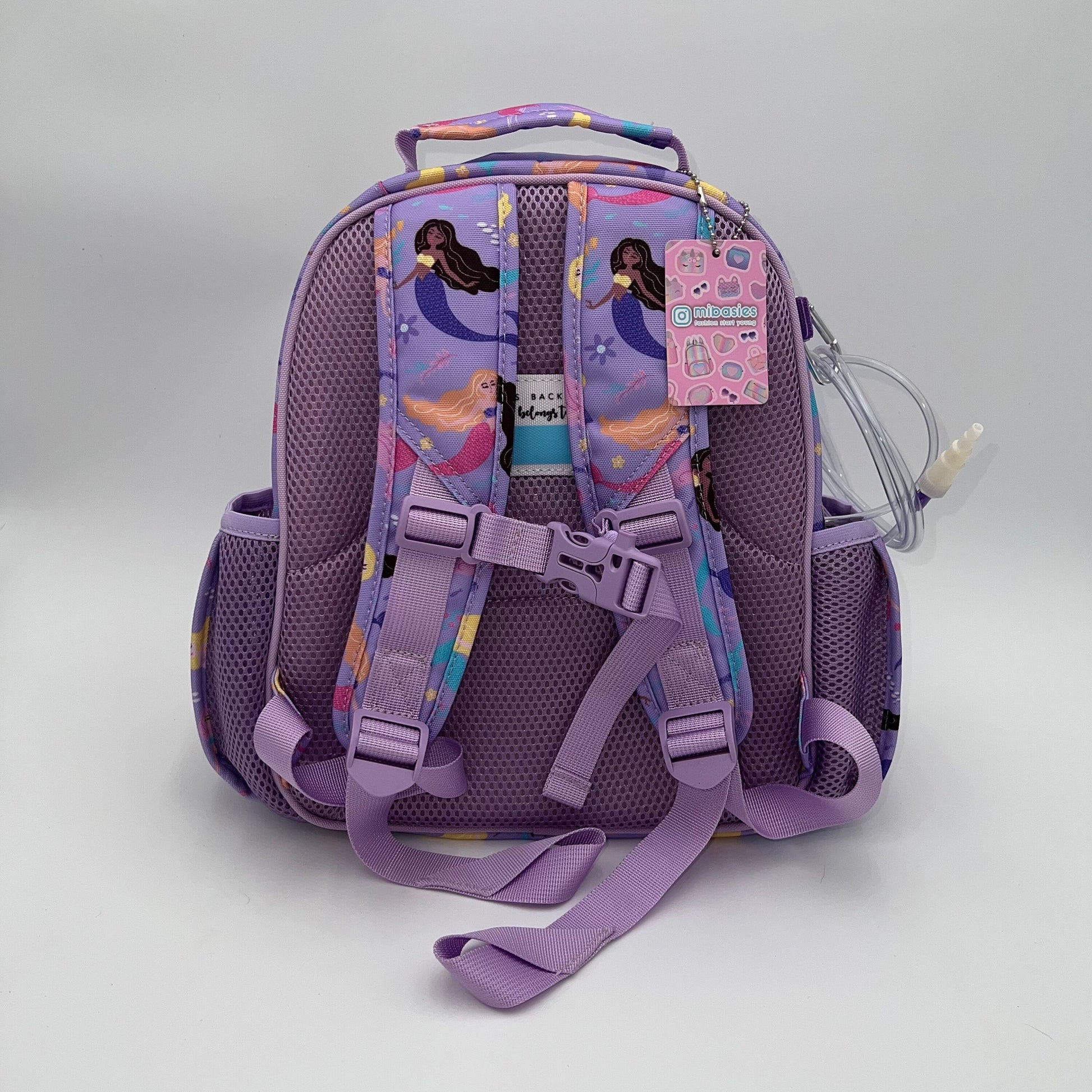 Small Feeding Tube Backpack | Lavender Mermaids | For EnteraLite Infinity Feeding Pump | 12”