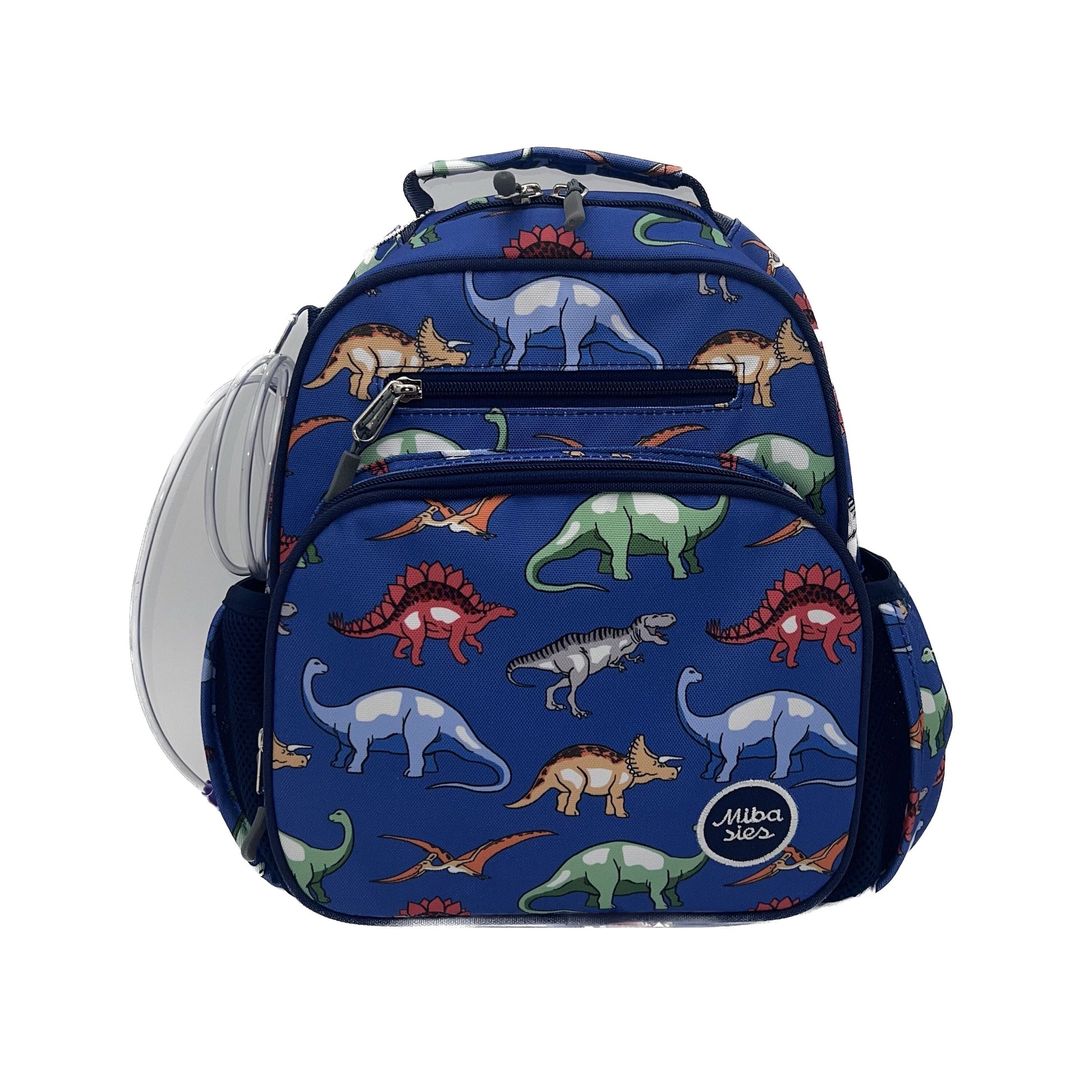 Small Feeding Tube Backpack | Navy Blue Dinosaurs | For EnteraLite Infinity Feeding Pump | 12”