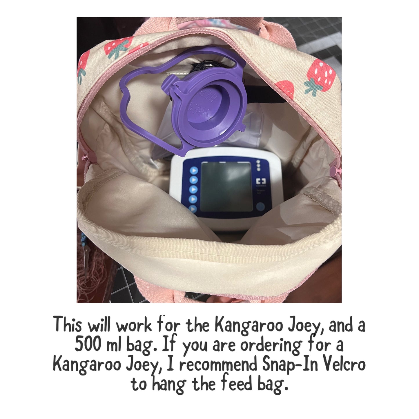 Toddler Sized Tube Feeding Backpack | 500ML | for EnteraLite Infinity Pump | XS | Ribbons and Roses