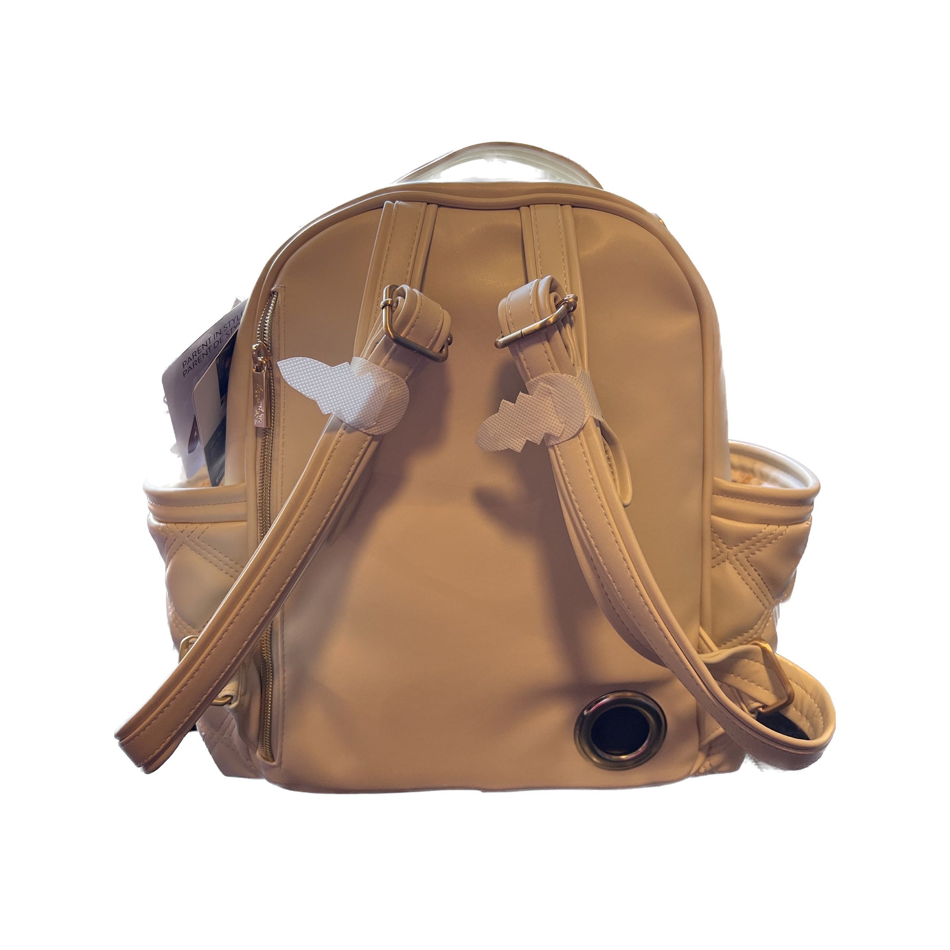 Small Tube Feeding Backpack | Cream, Milk and Honey, Vegan Leather | Small, 12” | For Enteralite Infinity, Kangaroo Joey/Omni, TPN