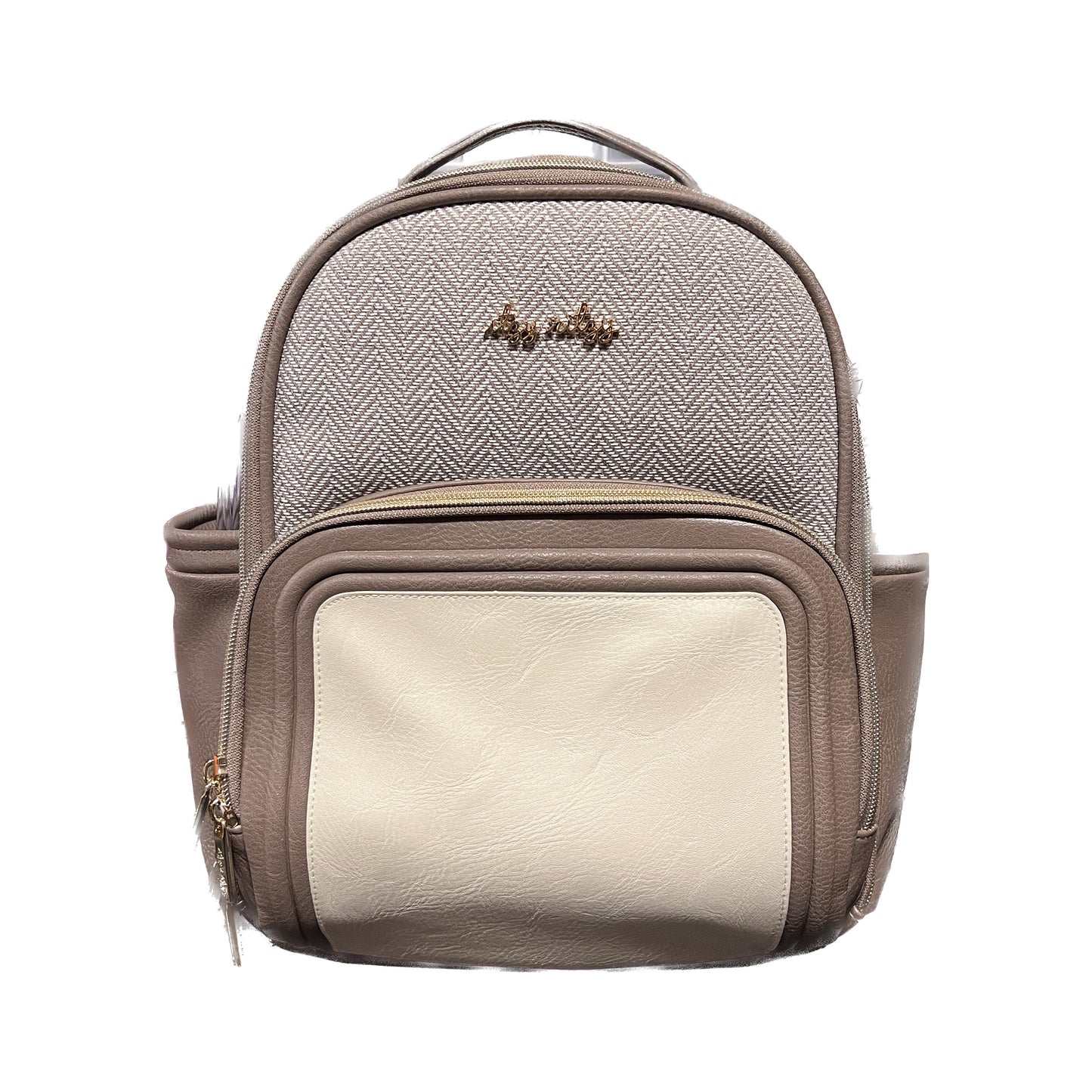 GTube Modified Tube Feeding Backpack | Vanilla Chai, Vegan Leather | Small, 12” | For Enteralite Infinity, Kangaroo Joey, TPN