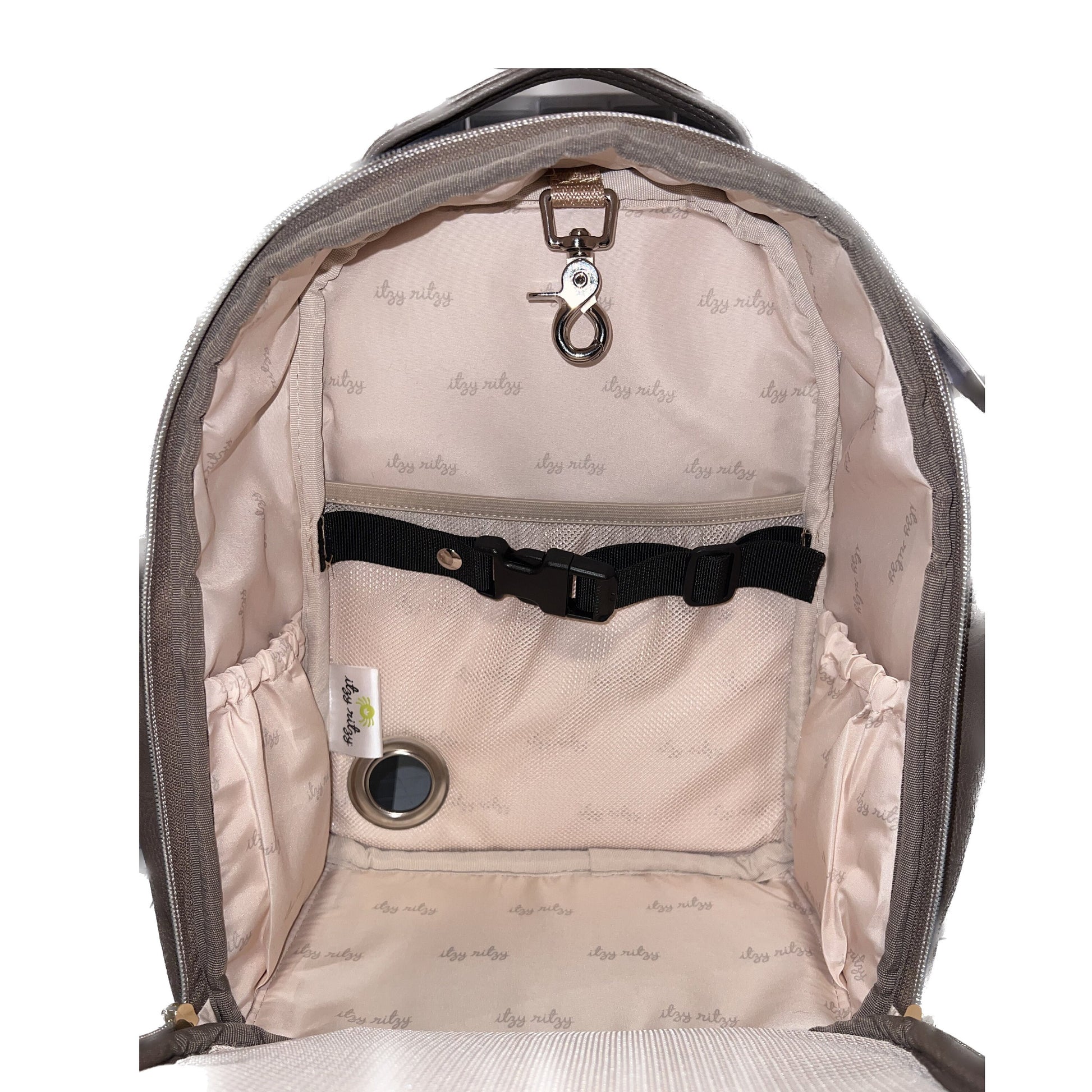 GTube Modified Tube Feeding Backpack | Vanilla Chai, Vegan Leather | Small, 12” | For Enteralite Infinity, Kangaroo Joey, TPN