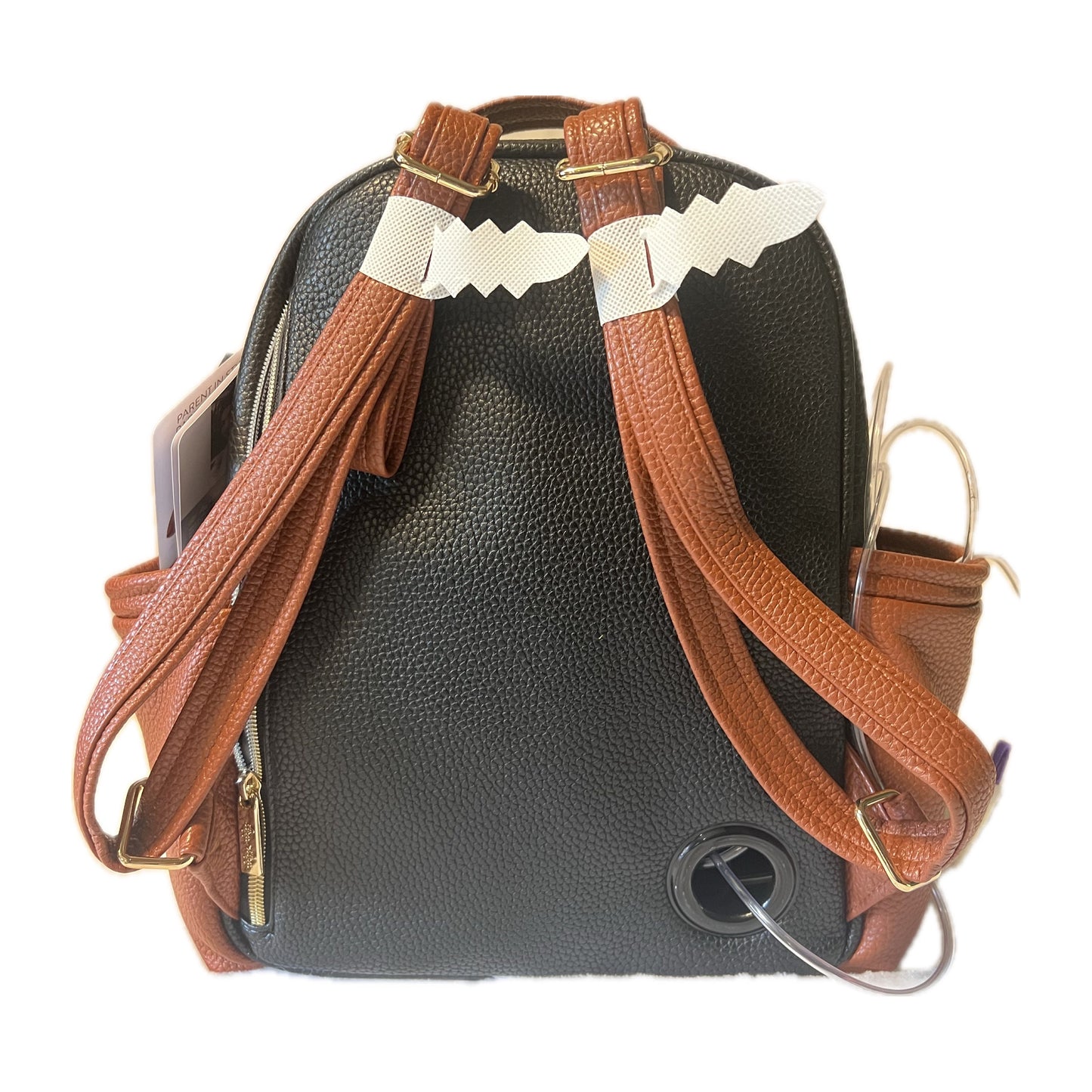 Small Tube Feeding Backpack | Coffee and Cream, Vegan Leather | Small, 12” | For Enteralite Infinity, Kangaroo Joey/Omni, TPN