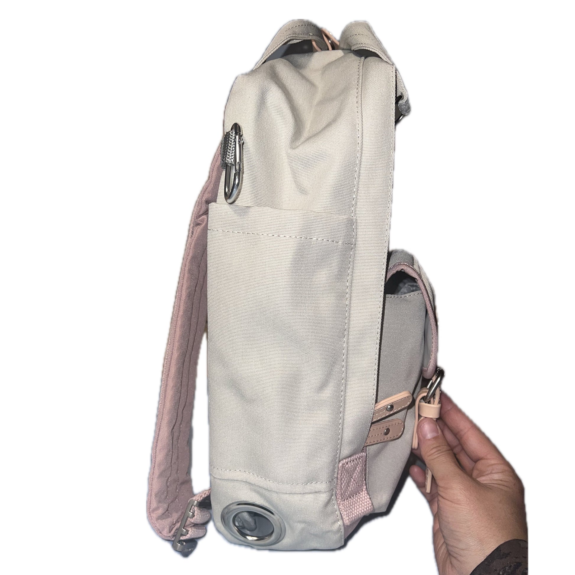 Medium Feeding Tube Backpack | Dusty Purple and Grey | Adapted for Kangaroo Joey and Enteralite Infinity | 15”