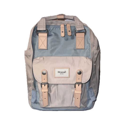 Medium Feeding Tube Backpack | Light Blue and Grey | Adapted for Kangaroo Joey and Enteralite Infinity | 15”