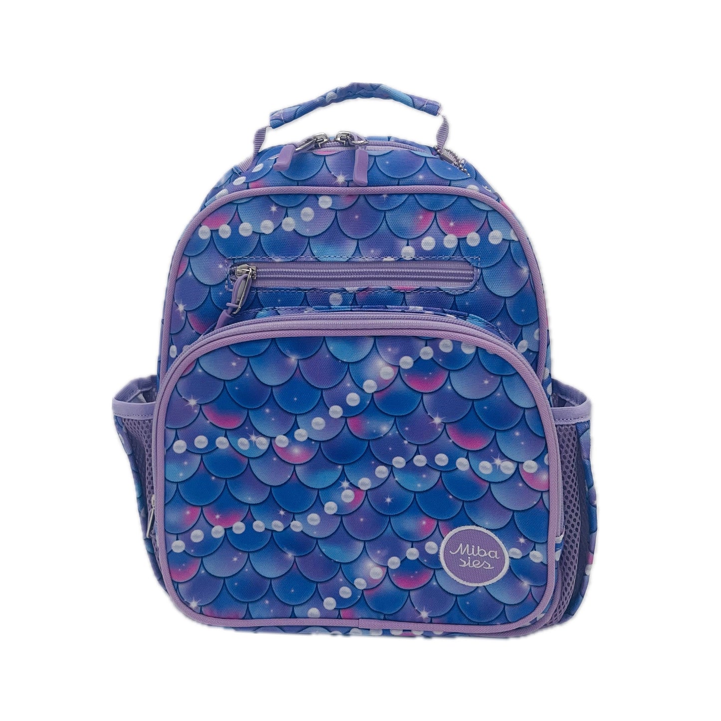 Small Feeding Tube Backpack | Purple Mermaid and Pearls | For EnteraLite Infinity Feeding Pump, Kangaroo Joey / Omni | 12”