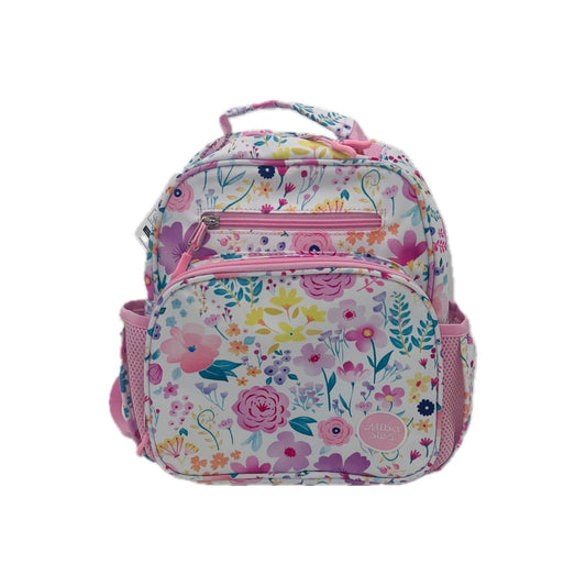 Small Feeding Tube Backpack | Pink Flowers | For EnteraLite Infinity Feeding Pump, Kangaroo Joey / Omni | 12”