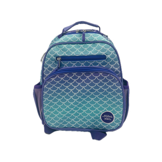 Small Feeding Tube Backpack | Purple Teal Glittery Mermaid | For EnteraLite Infinity Feeding Pump, Kangaroo Joey / Omni | 12”