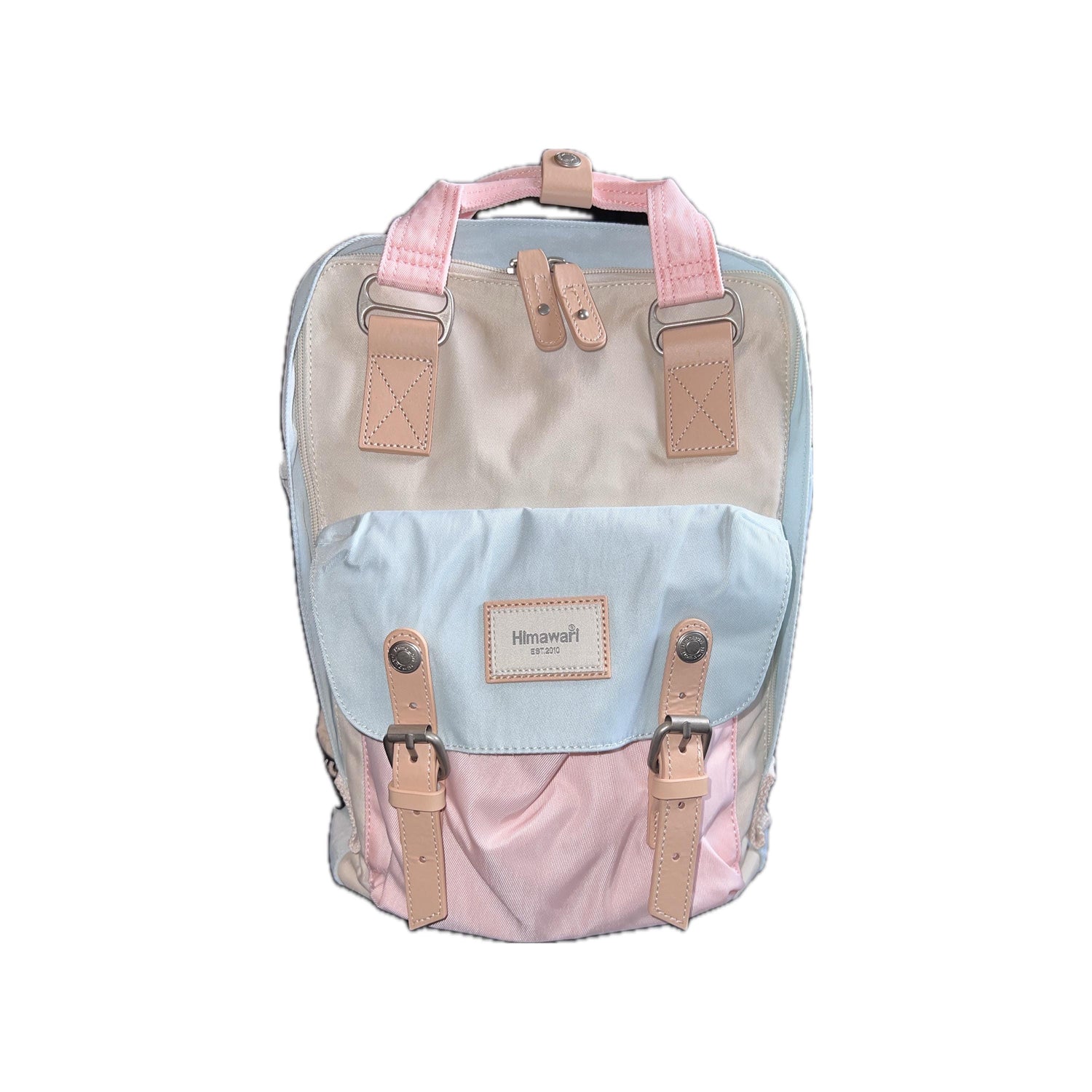 Medium Feeding Tube Backpack | Pastel Pink, Blue, and Cream | Adapted for Kangaroo Joey and Enteralite Infinity | 15”