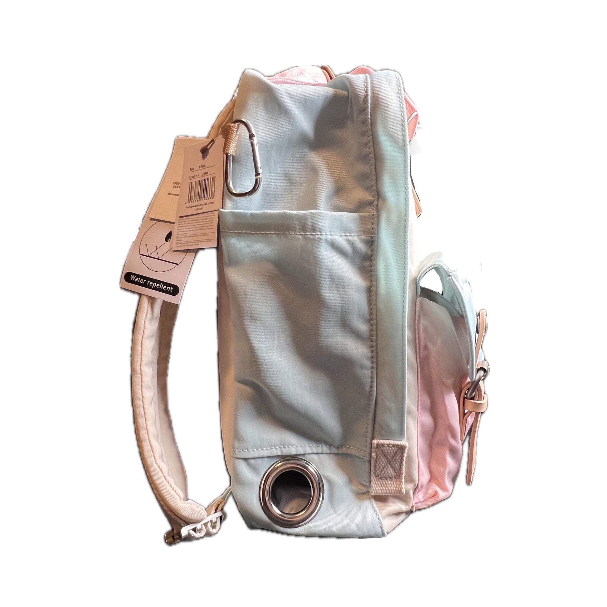 Medium Feeding Tube Backpack | Pastel Pink, Blue, and Cream | Adapted for Kangaroo Joey and Enteralite Infinity | 15”