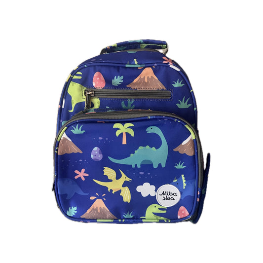 Small Feeding Tube Backpack | Blue Volcano Dinosaur | For EnteraLite Infinity Feeding Pump, Kangaroo Joey, Kangaroo OMNI