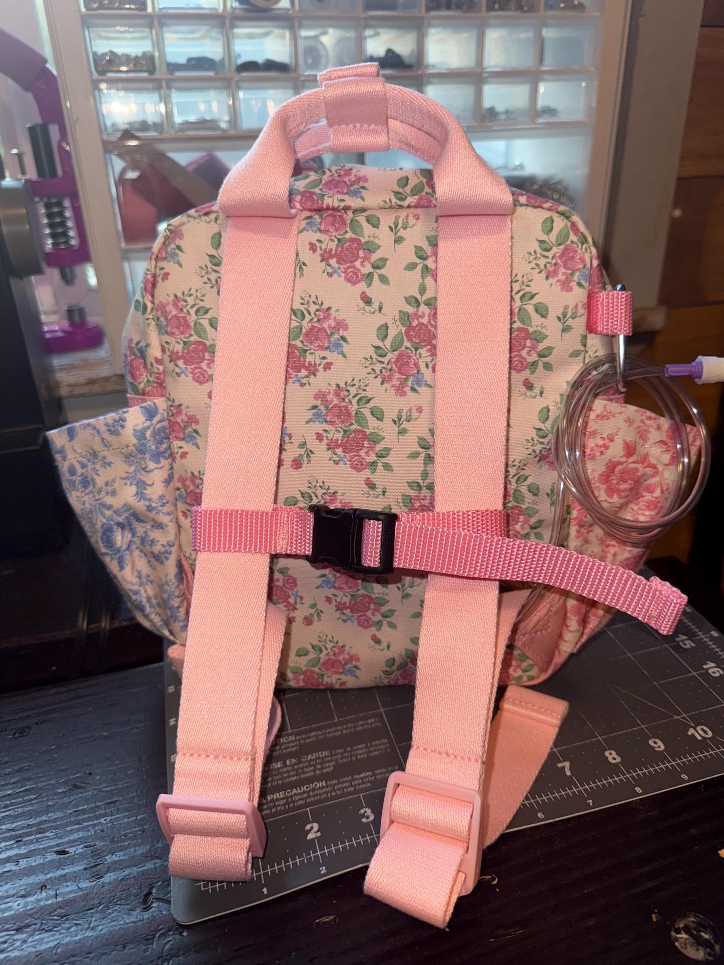 Toddler Sized Tube Feeding Backpack | 500ML | for EnteraLite Infinity Pump | XS | Ribbons and Roses