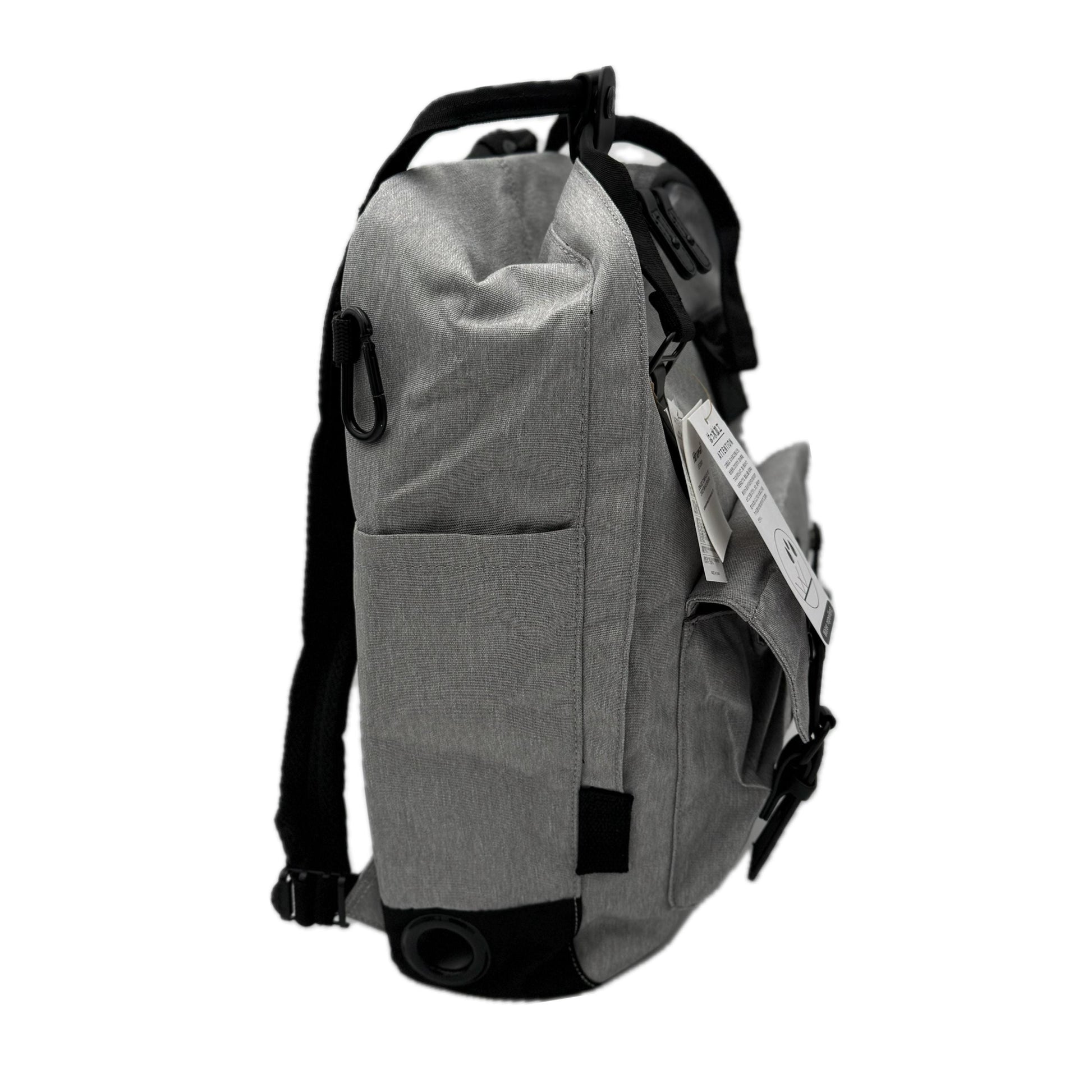 Large Feeding Tube Backpack | Light Grey, Black | Adapted for Kangaroo Joey/ Omni and Enteralite Infinity | 17”