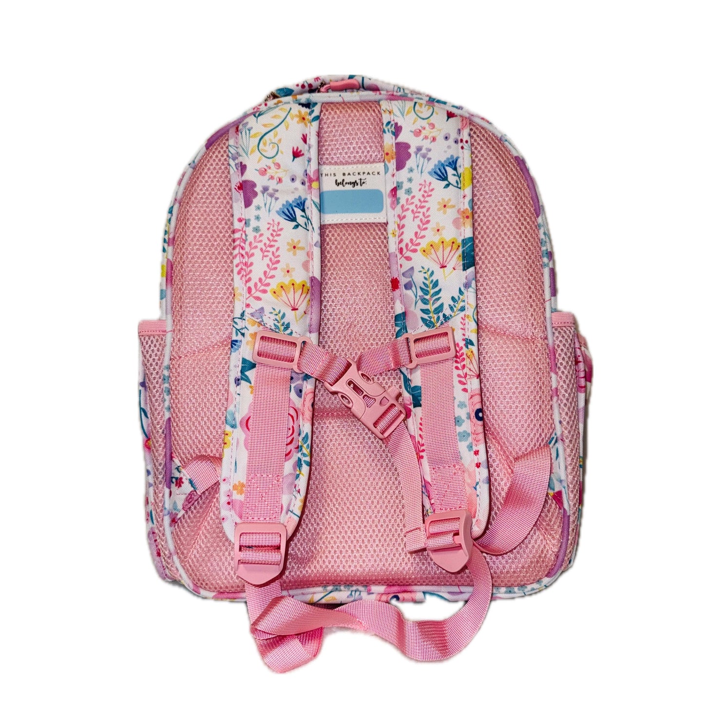 Medium/Large 15” | Gtube Modified Feeding Tube Backpack | Pink Flower | For EnteraLite Infinity Feeding Pump