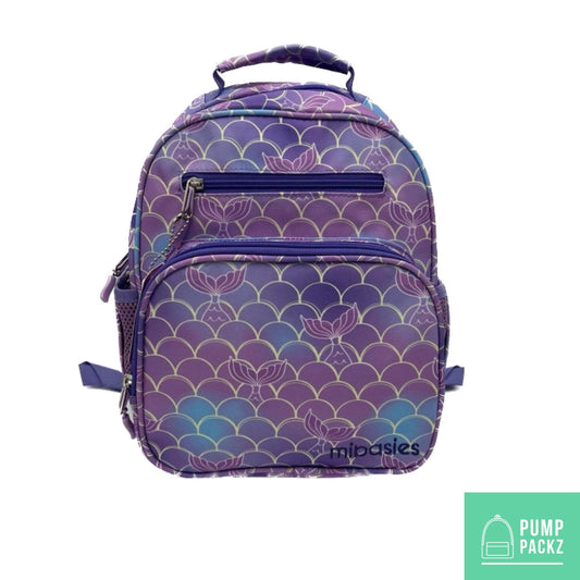 Small Feeding Tube Backpack | Purple Mermaid | For EnteraLite Infinity Feeding Pump, Kangaroo Joey / Omni | 12”