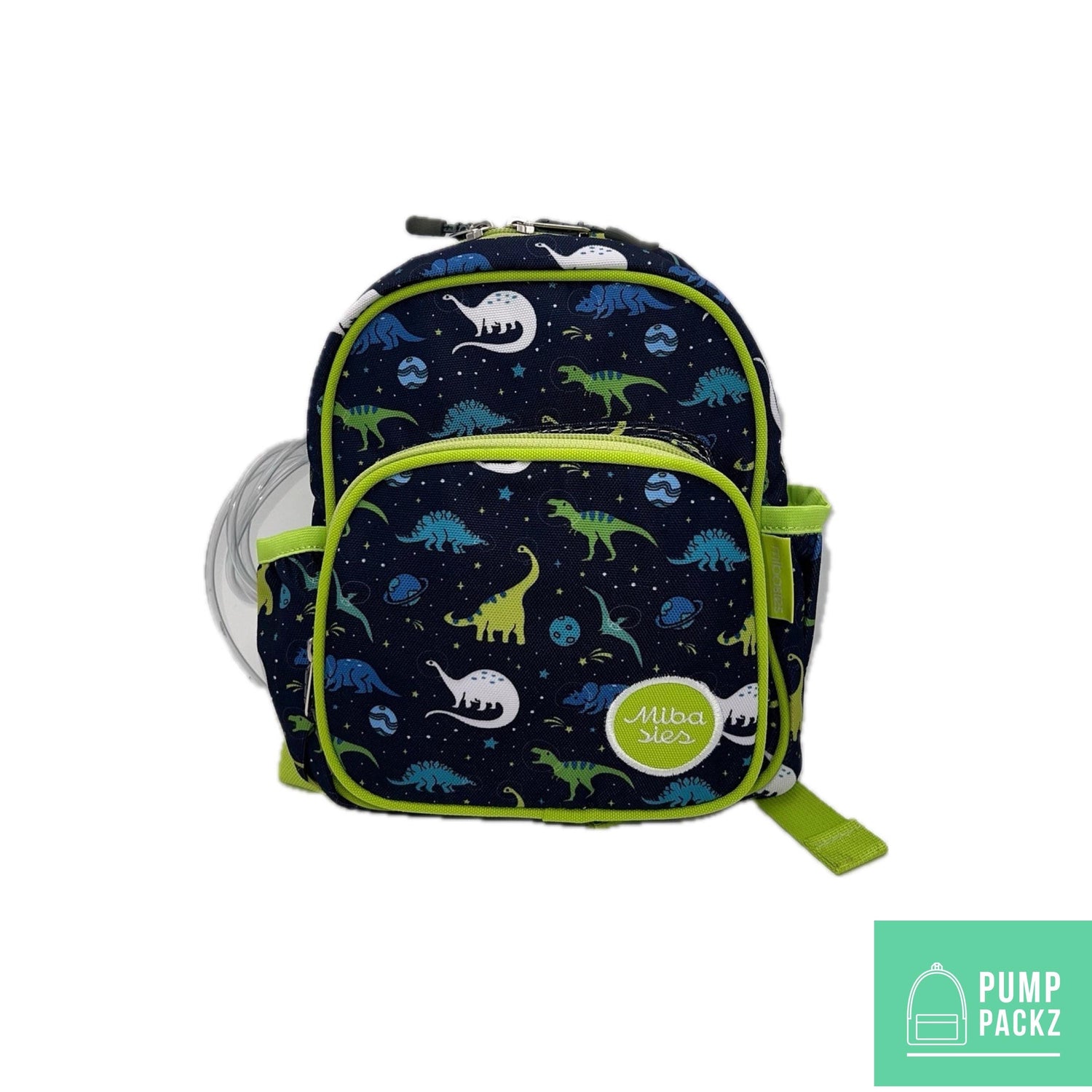 Infant Sized Tube Feeding Backpack with Leash | 500ML | for EnteraLite Infinity Pump | XS 9.5” | Space Dinosaur