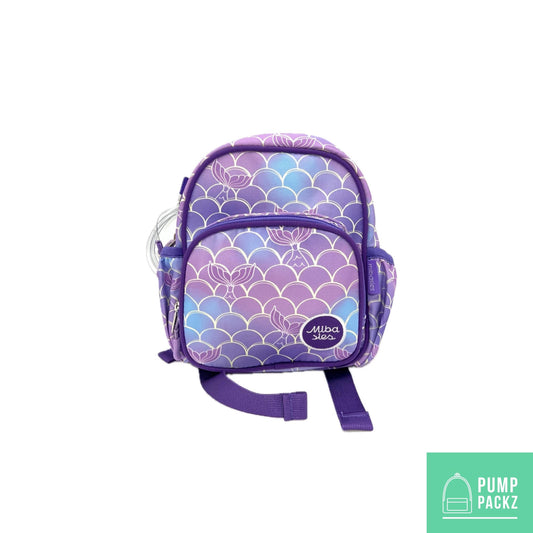 Infant/Toddler Tube Feeding Backpack with leash | 500ML | for EnteraLite Infinity Pump | XS 9.5” | Purple Mermaid