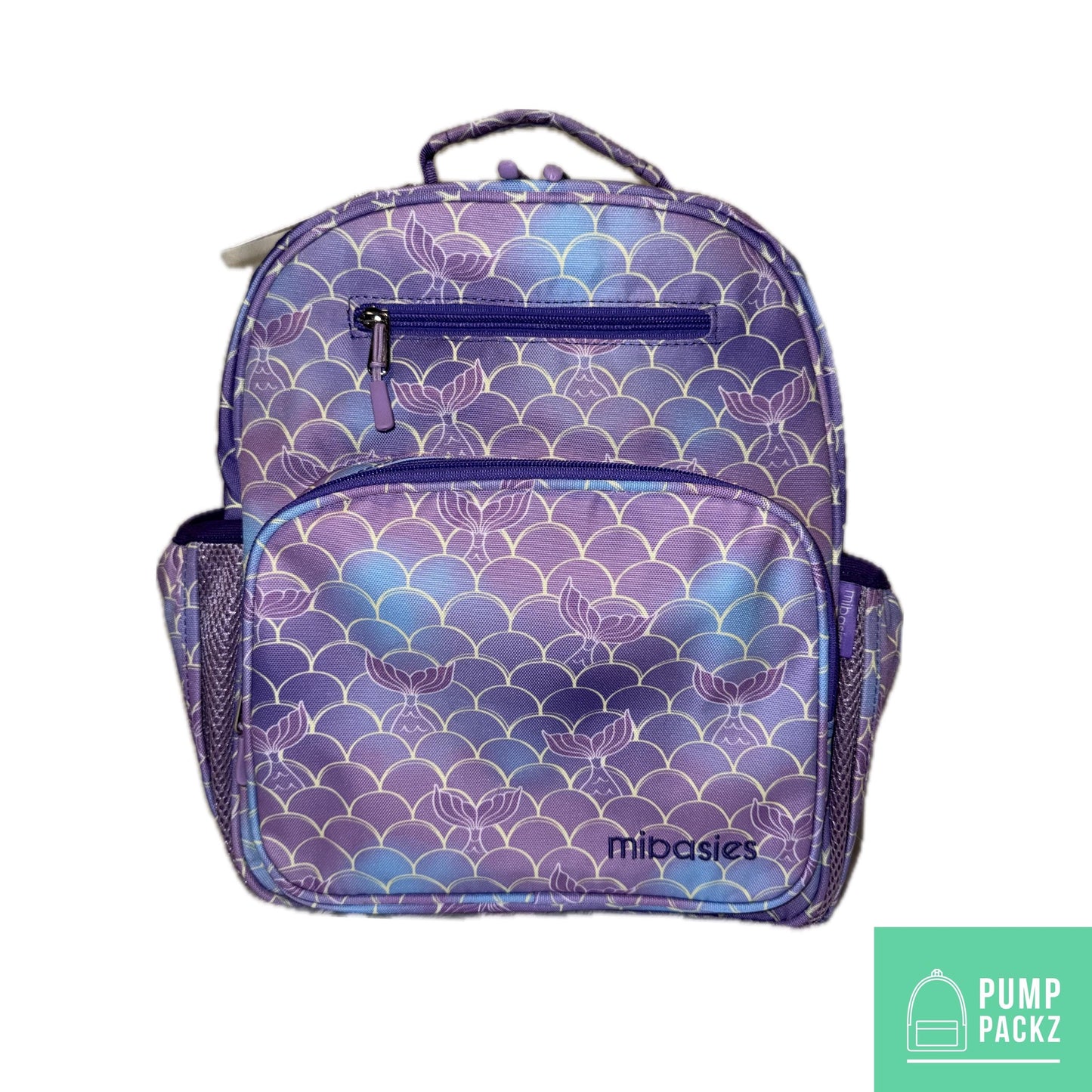 Medium/Large 15” | Gtube Modified Feeding Tube Backpack | Purple Mermaid | For EnteraLite Infinity Feeding Pump