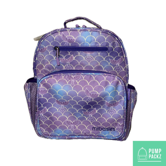 Medium/Large 15” | Gtube Modified Feeding Tube Backpack | Purple Mermaid | For EnteraLite Infinity Feeding Pump