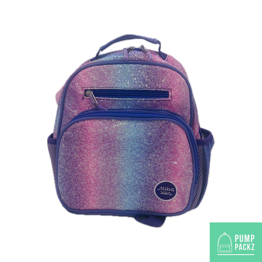 Small Feeding Tube Backpack | Purple Glitter Rainbow | For EnteraLite Infinity, Kangaroo Joey SMALL IRREGULARITY