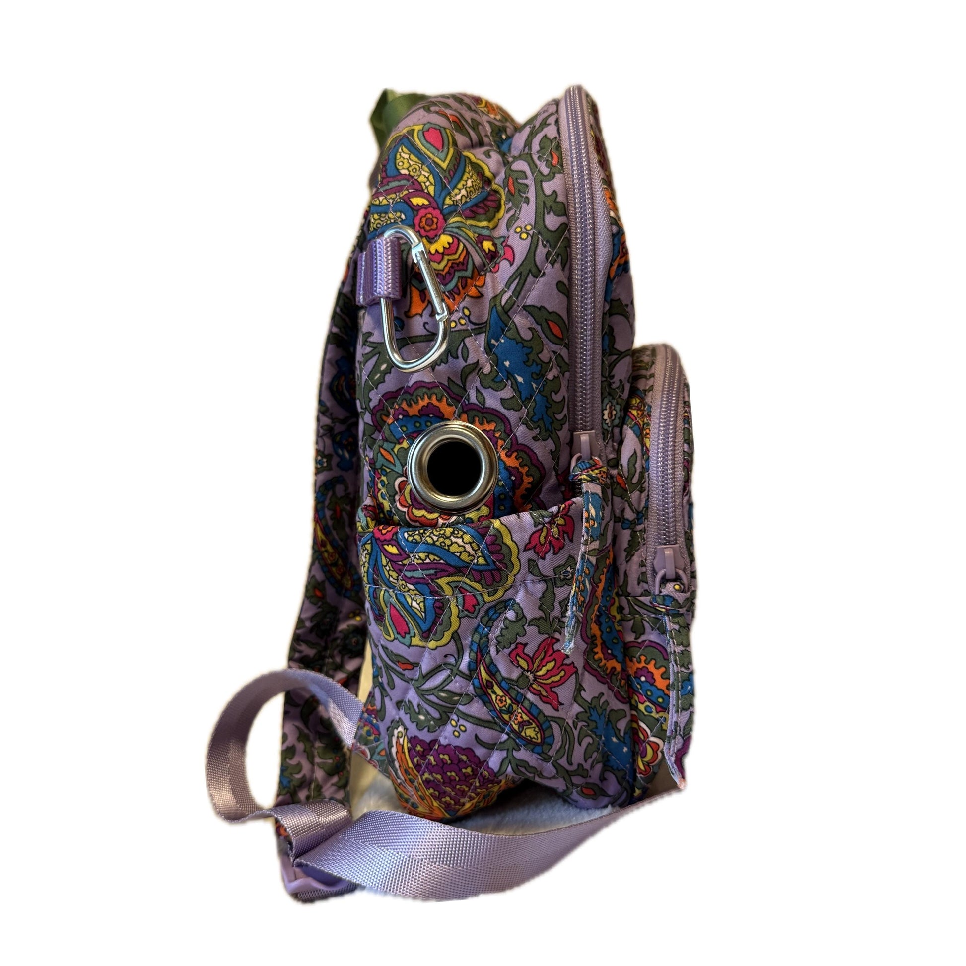 Small Feeding Tube Backpack | Lavender Paisley | For EnteraLite Infinity Feeding Pump, Kangaroo Joey / Omni | 12”