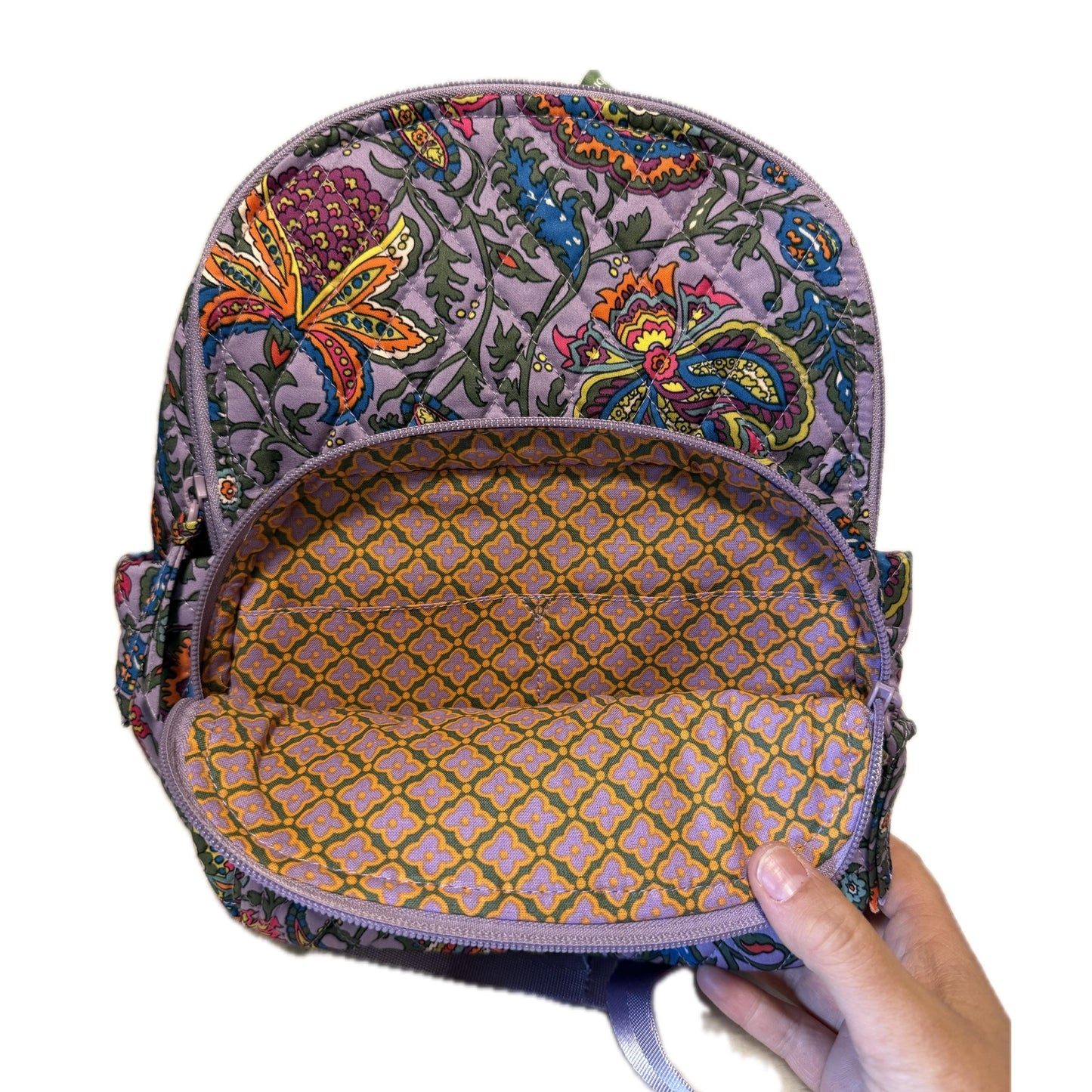 Small Feeding Tube Backpack | Lavender Paisley | For EnteraLite Infinity Feeding Pump, Kangaroo Joey / Omni | 12”