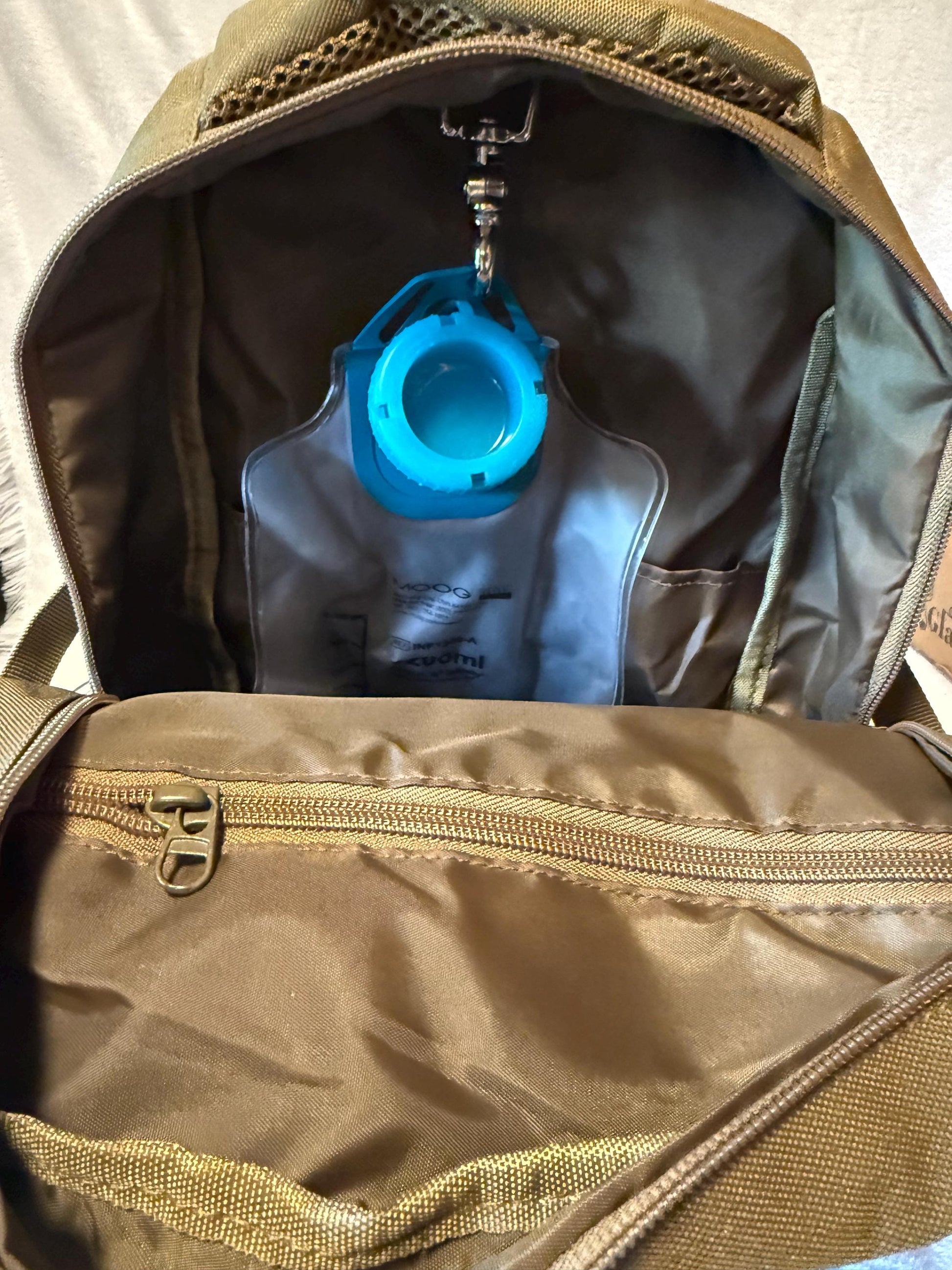Medium/Large Feeding Tube Backpack | Tactical Molle Brown |Adapted for Kangaroo Joey/Omni and Enteralite Infinity 16”