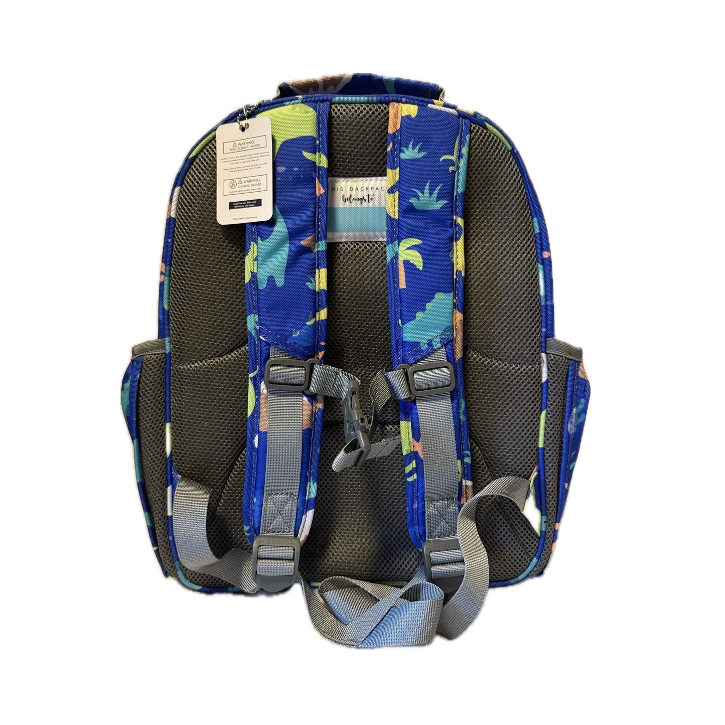 Medium/Large 15” | Gtube Modified Feeding Tube Backpack | Blue Dinosaur | For EnteraLite Infinity Feeding Pump