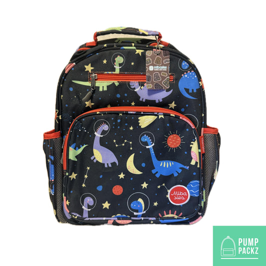 Medium/Large 15” | Gtube Modified Feeding Tube Backpack | Black Dinosaur | For EnteraLite Infinity Feeding Pump