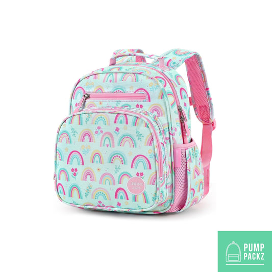 Small Feeding Tube Backpack | Mint Rainbows | For EnteraLite Infinity Feeding Pump, Kangaroo Joey / Omni | 12”
