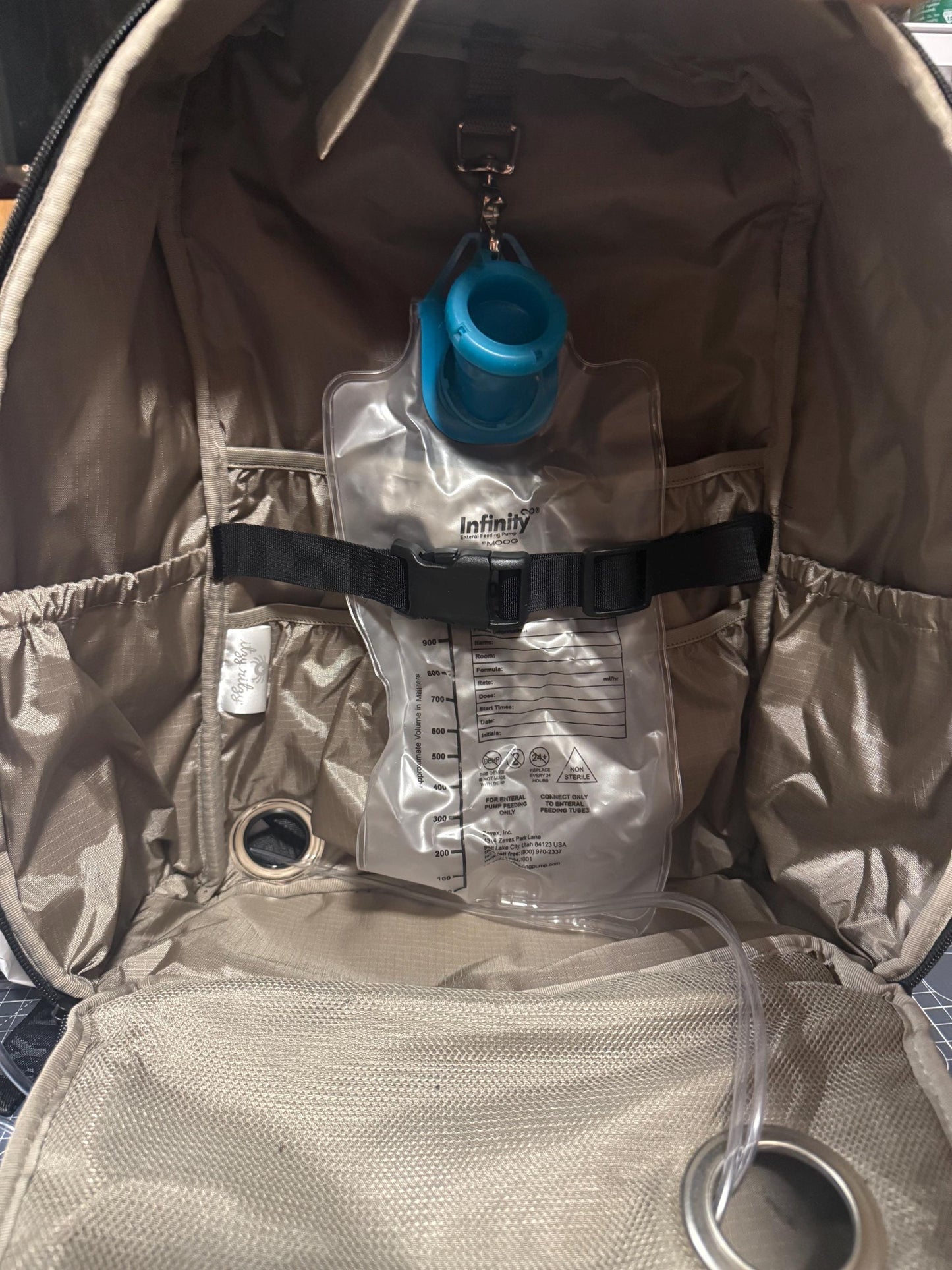 Extra Large Tube Feeding Backpack | Enteralite Infinity | Kangaroo Omni | Hunter Green | 17”
