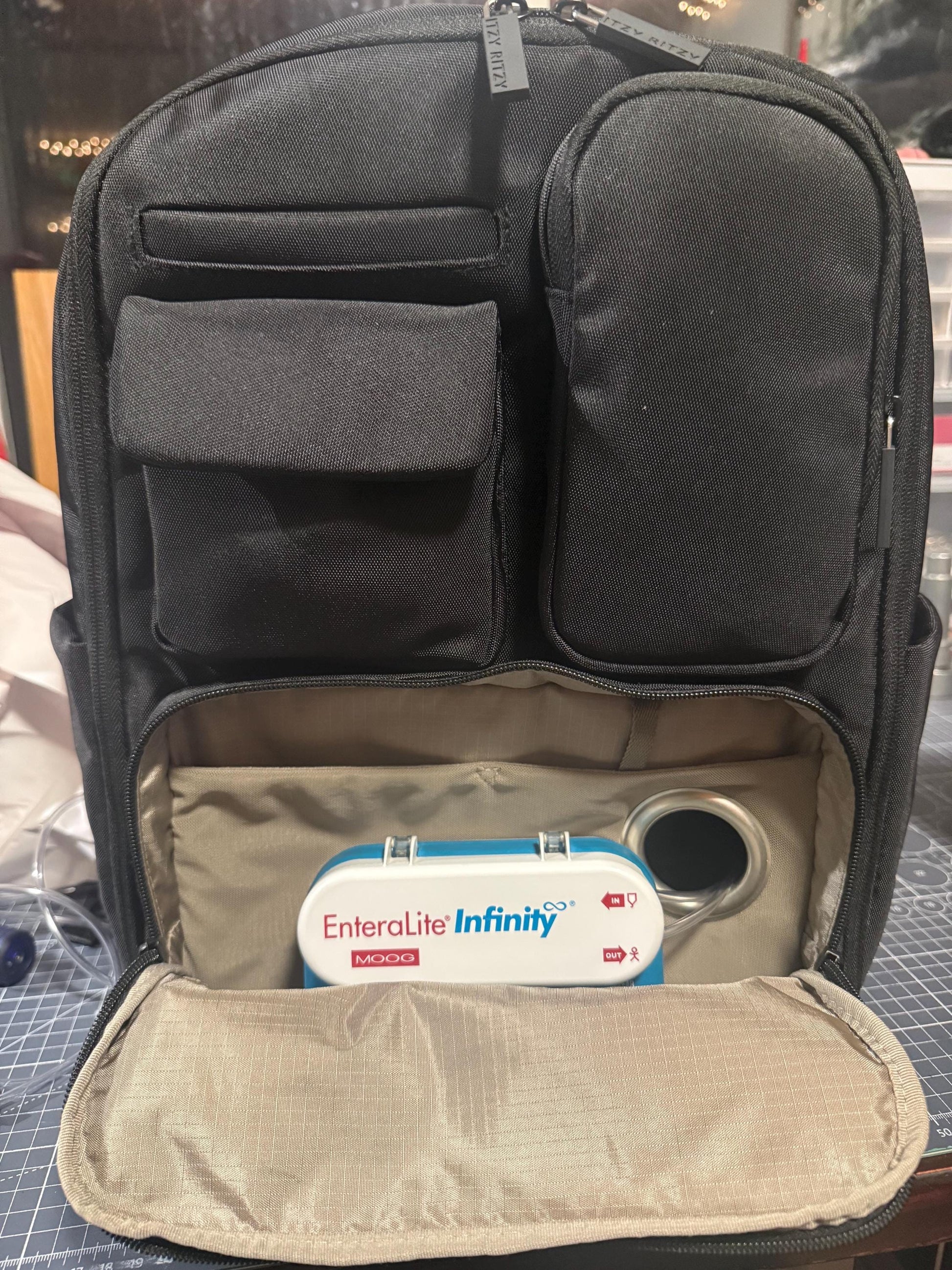 Extra Large Tube Feeding Backpack | Enteralite Infinity | Kangaroo Omni | Hunter Green | 17”