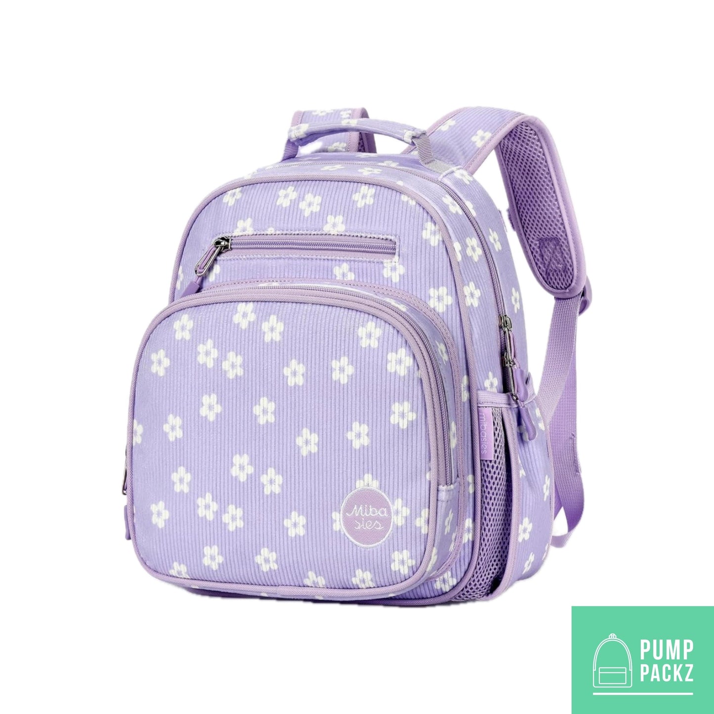 Small Feeding Tube Backpack | Lavender Corduroy | For EnteraLite Infinity Feeding Pump, Kangaroo Joey / Omni | 12”