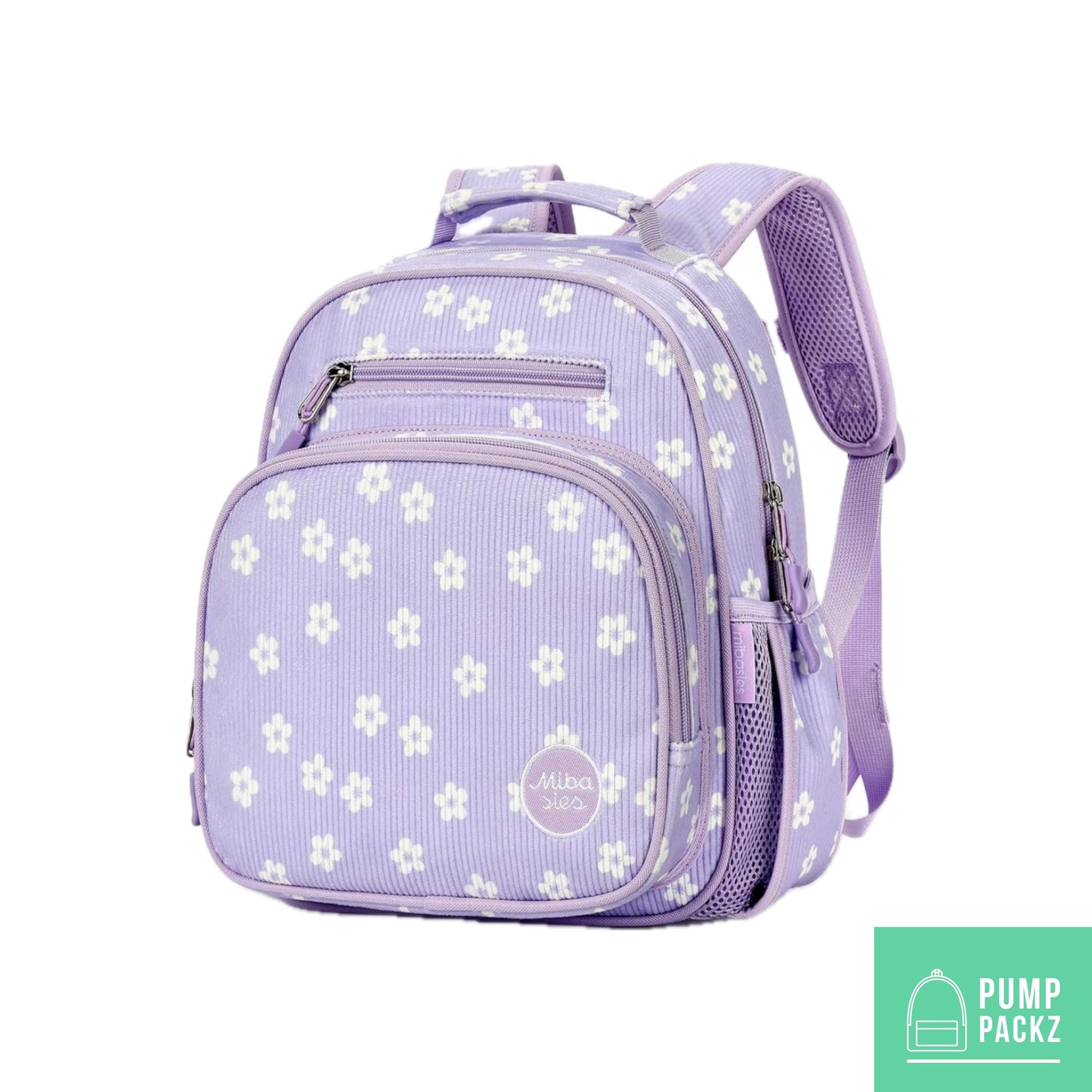 Small Feeding Tube Backpack | Lavender Corduroy | For EnteraLite Infinity Feeding Pump, Kangaroo Joey / Omni | 12”