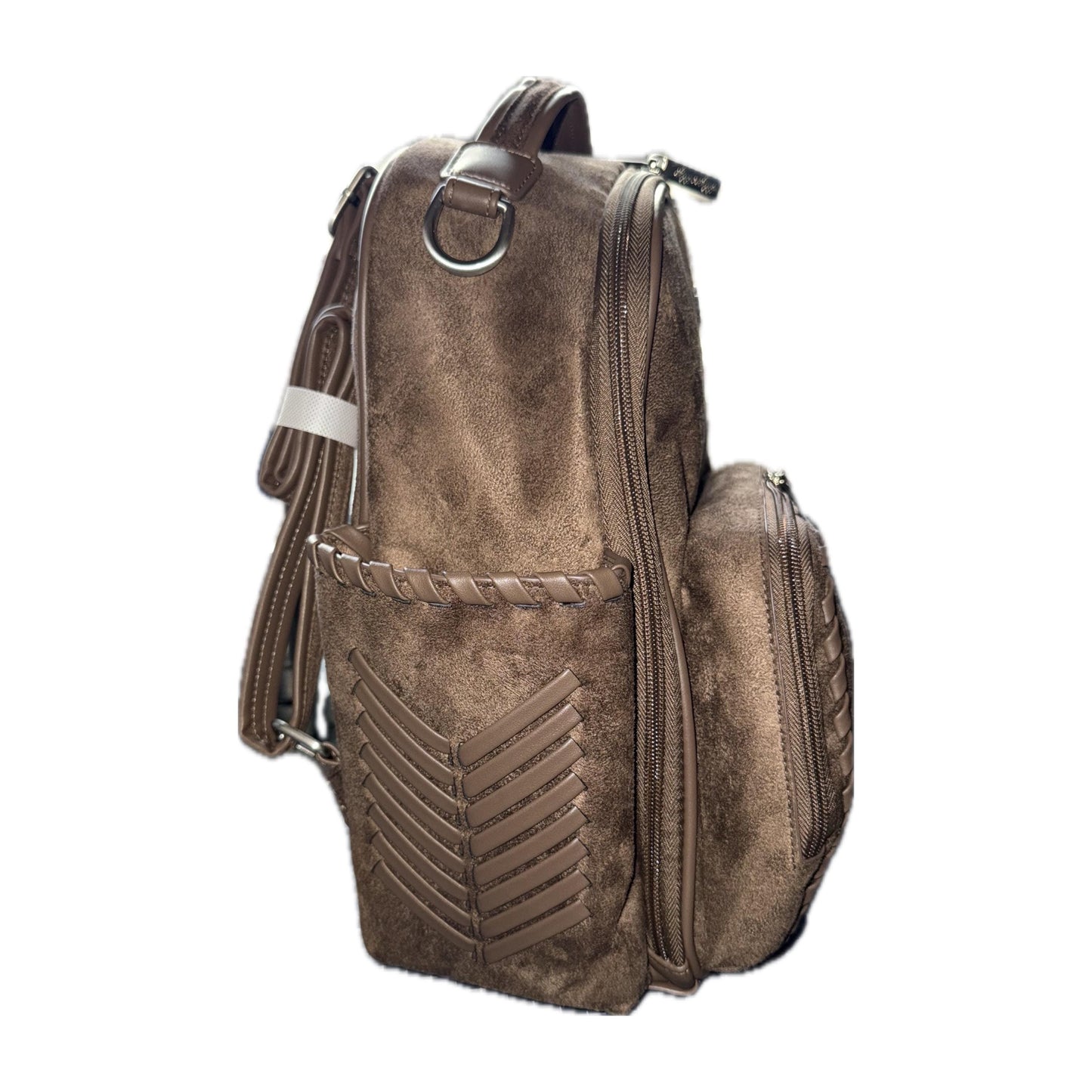 Small Tube Feeding Backpack | Aspen, Vegan Leather | Small, 12” | For Enteralite Infinity, Kangaroo Joey/Omni, TPN