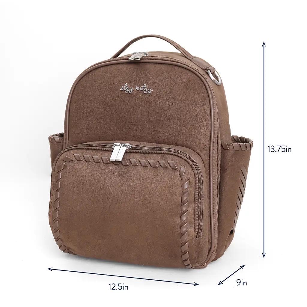 Small Tube Feeding Backpack | Aspen, Vegan Leather | Small, 12” | For Enteralite Infinity, Kangaroo Joey/Omni, TPN