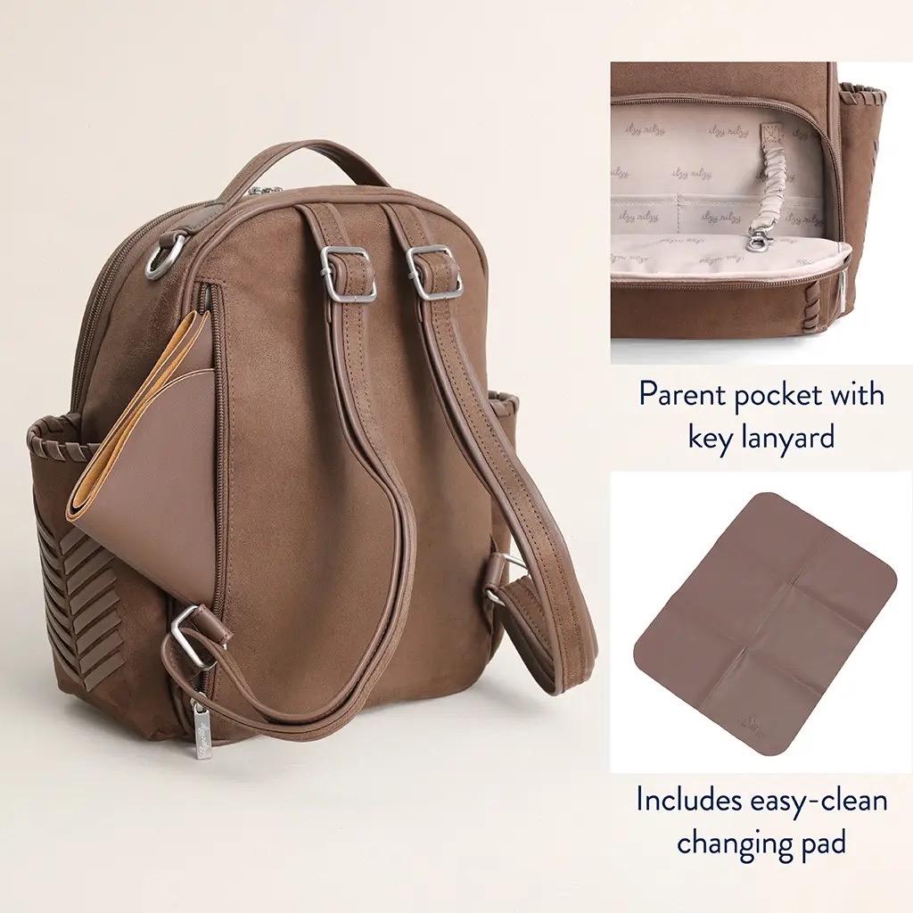 Small Tube Feeding Backpack | Aspen, Vegan Leather | Small, 12” | For Enteralite Infinity, Kangaroo Joey/Omni, TPN