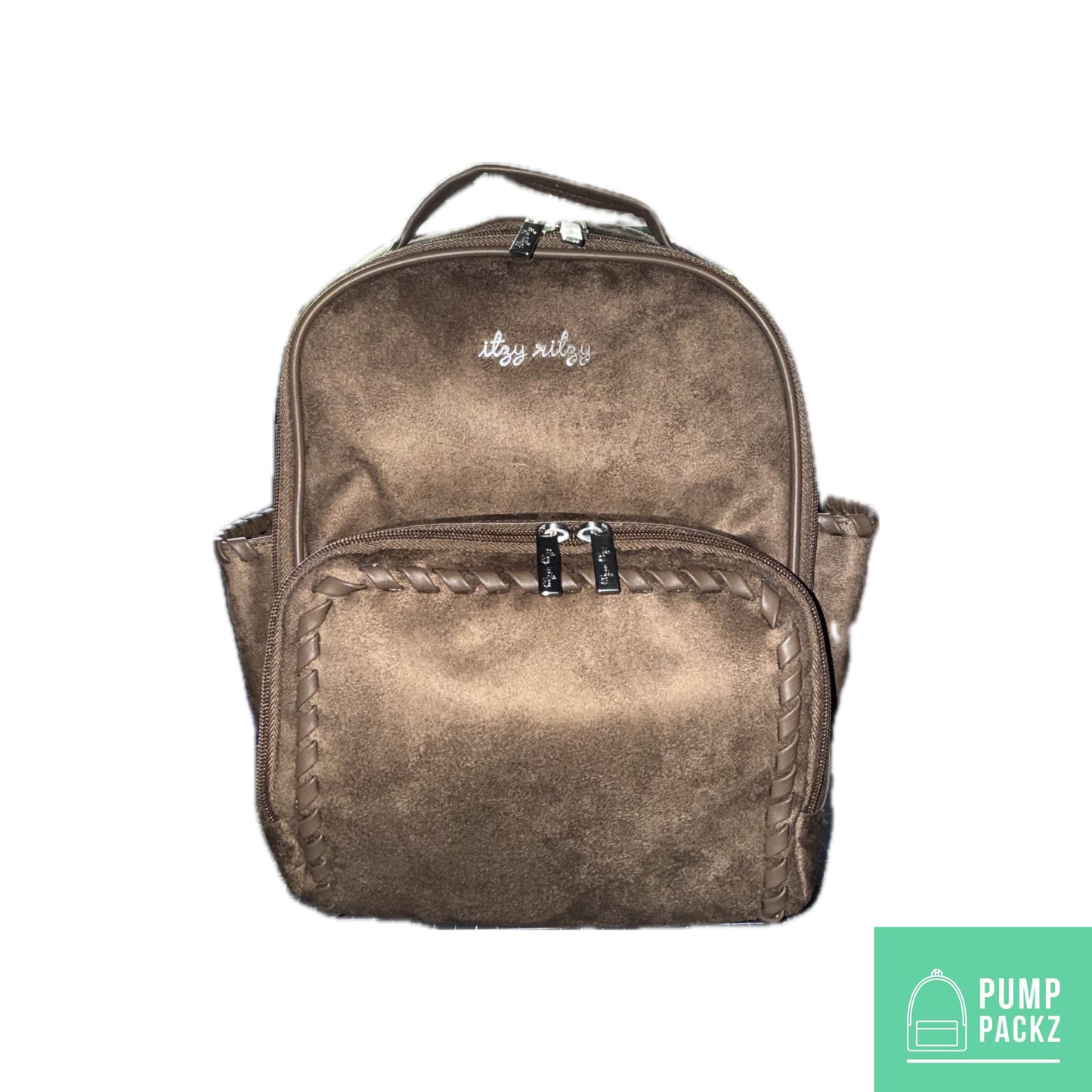 Small Tube Feeding Backpack | Aspen, Vegan Leather | Small, 12” | For Enteralite Infinity, Kangaroo Joey/Omni, TPN