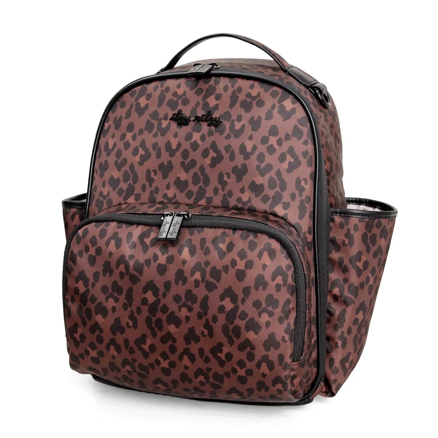 Small Tube Feeding Backpack | Leopard Polyester | Small, 12” | For Enteralite Infinity, Kangaroo Joey/Omni, TPN