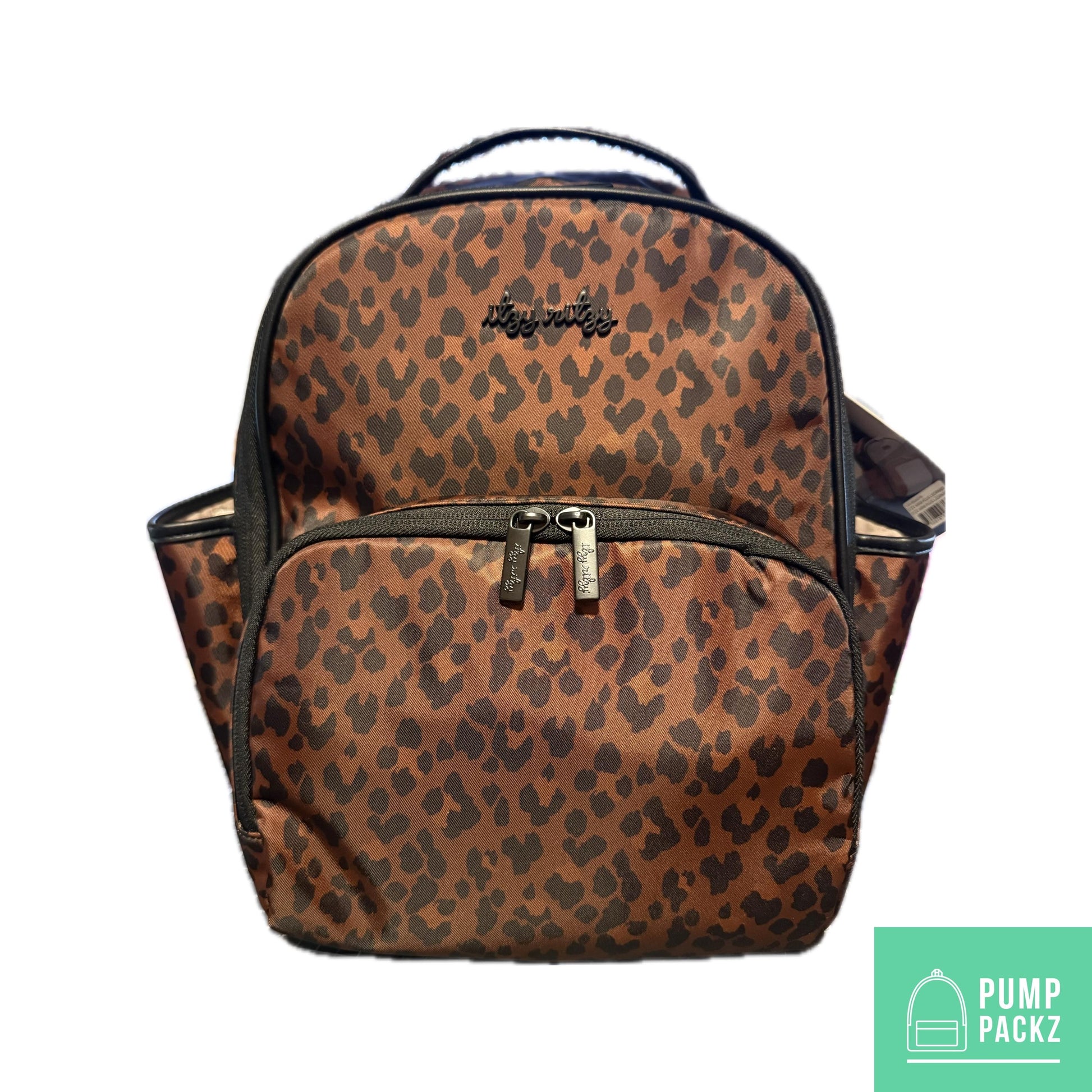 Small Tube Feeding Backpack | Leopard Polyester | Small, 12” | For Enteralite Infinity, Kangaroo Joey/Omni, TPN