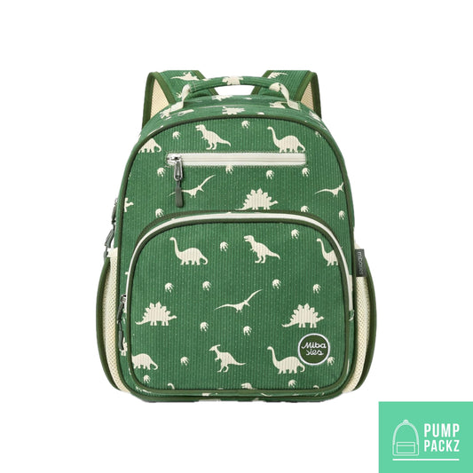 Medium/Large 15” | Gtube Modified Feeding Tube Backpack | Green Dinosaur Corduroy | For EnteraLite Infinity Feeding Pump