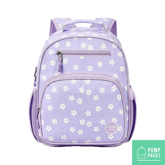 Medium/Large 15” | Gtube Modified Feeding Tube Backpack | Purple Flower Corduroy | For EnteraLite Infinity Feeding Pump